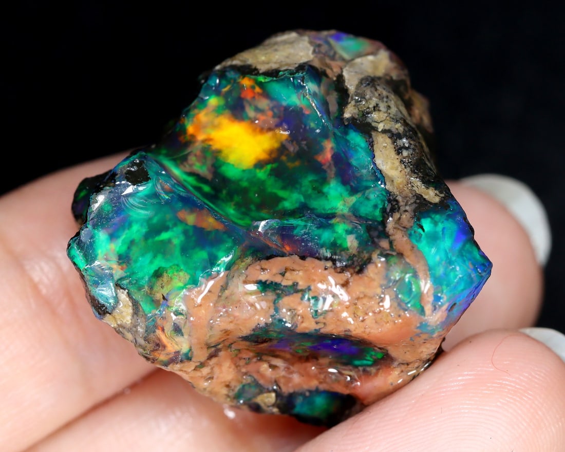 46Ct Collector Non-Hydrophane Crystal Opal Rough Specimen: 27x25x16mm Weight: 46Ct