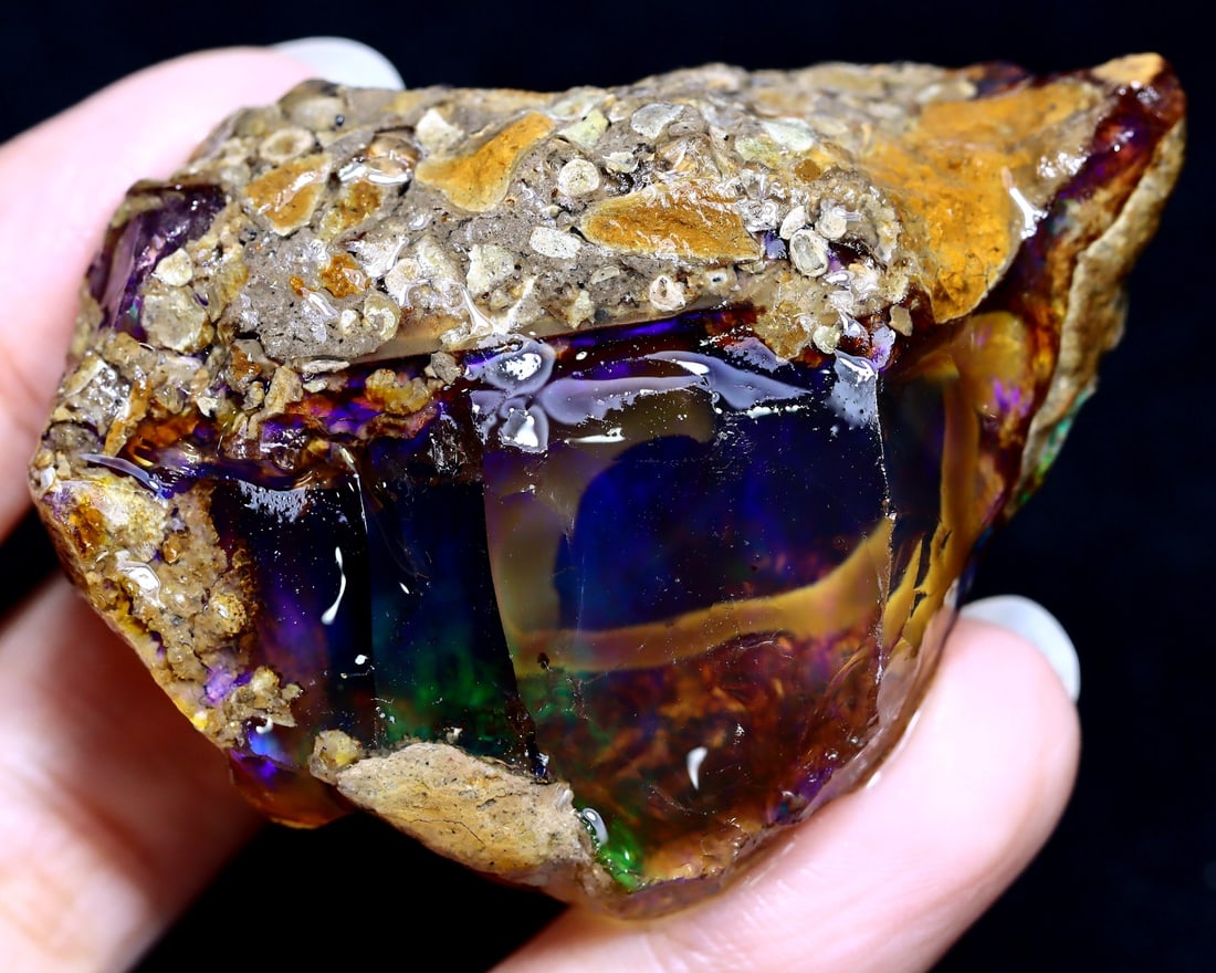 223Ct Collector Non-Hydrophane Crystal Opal Rough Specimen: 57x42x27mm Weight: 223Ct