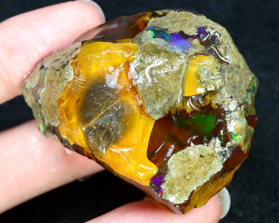 268Ct Collector Non-Hydrophane Crystal Opal Rough Specimen: 39x39x34mm Weight: 268Ct