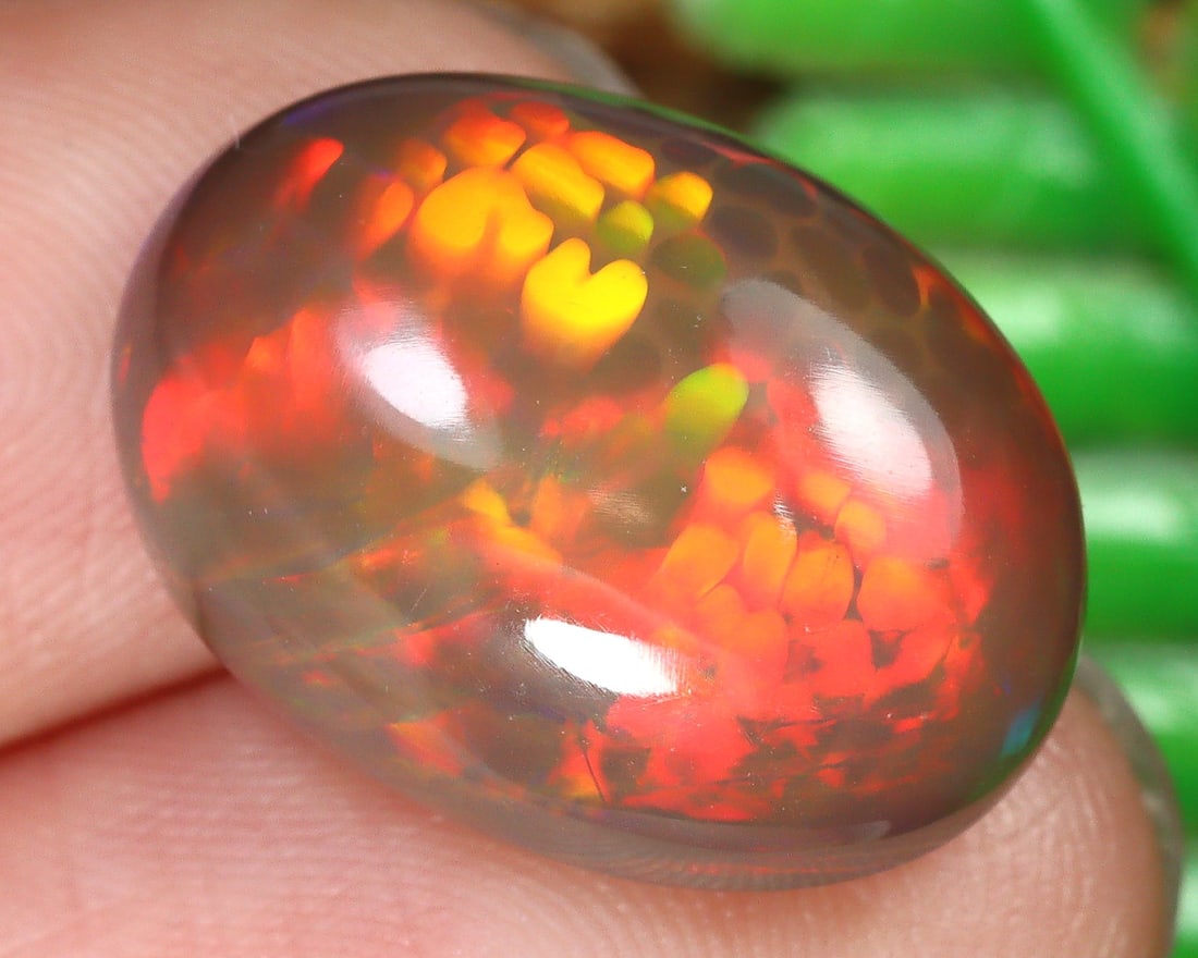 10.22Ct Natural Ethiopian Welo Black Opal Cabochon (1 of 4)