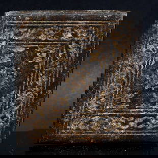 Ancient Byzantine Islamic Period Bronze Tablet Plaque: 5.5x5cm Weight: 140gram