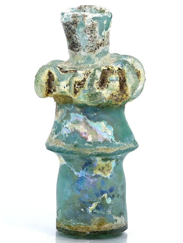 3" Ancient Western Asiatic Roman Glass Unguentarium Flask Art Antique (1 of 4)