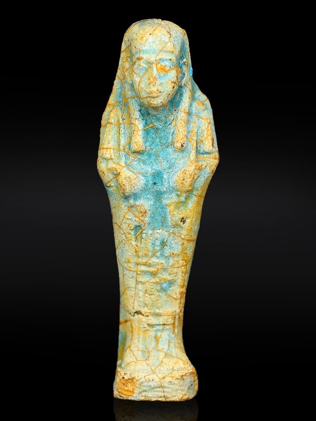 3.9" Vintage Egyptian Ushabti Mummy Figurine Statue (1 of 2)