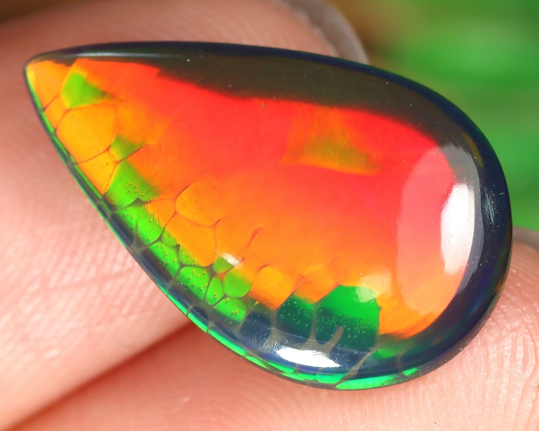 3.17Ct Natural Ethiopian Welo Black Smoke Opal Cabochon (1 of 5)