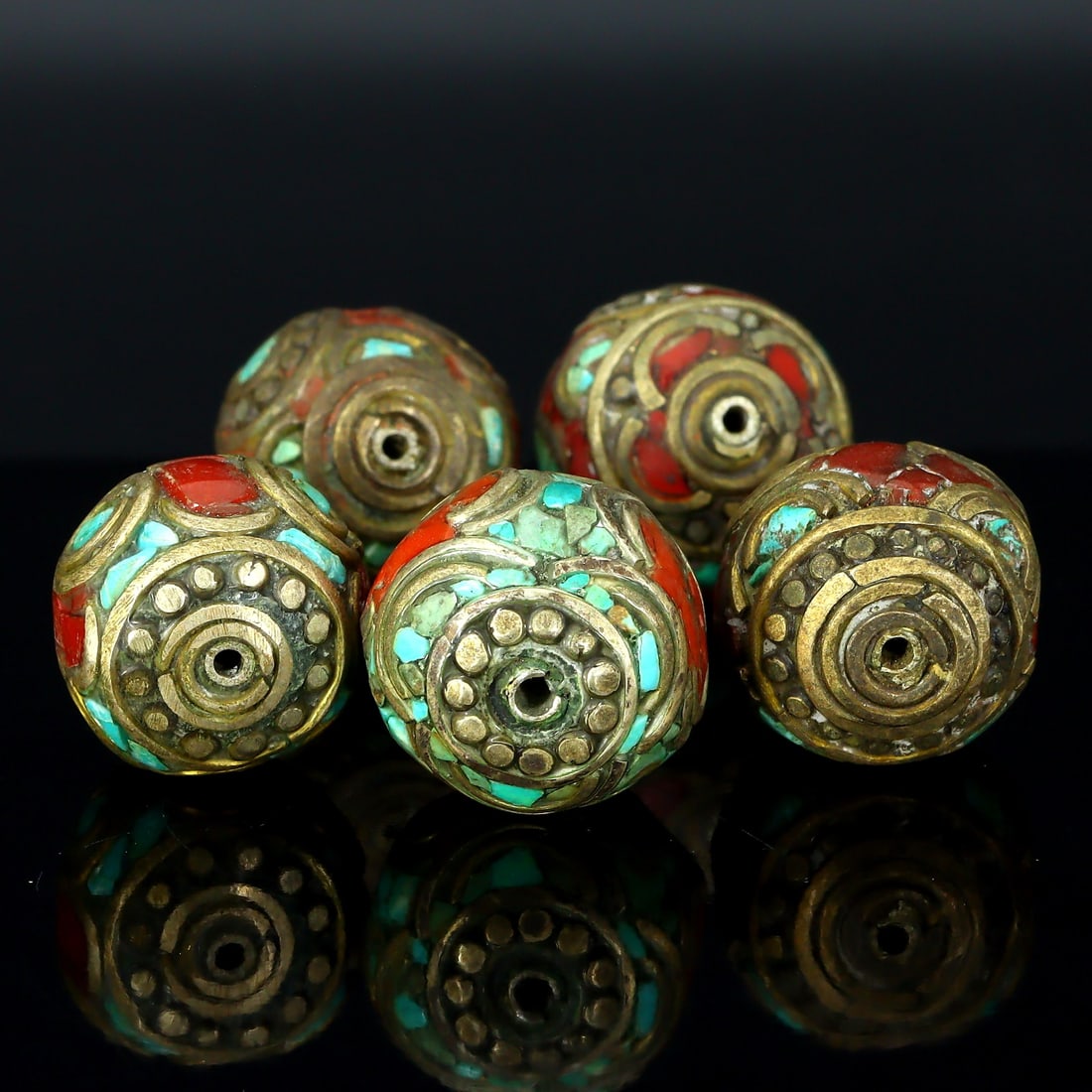 Vintage Himalayan Tibetan Brass Prayer Beads (1 of 2)