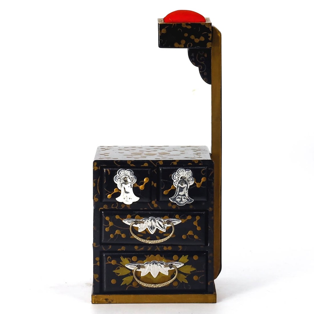 Vintage Japanese Hina Doll Lacquer Chest Girls Day Wood Decoration Makie: 13x6cm Weight: 105 grams