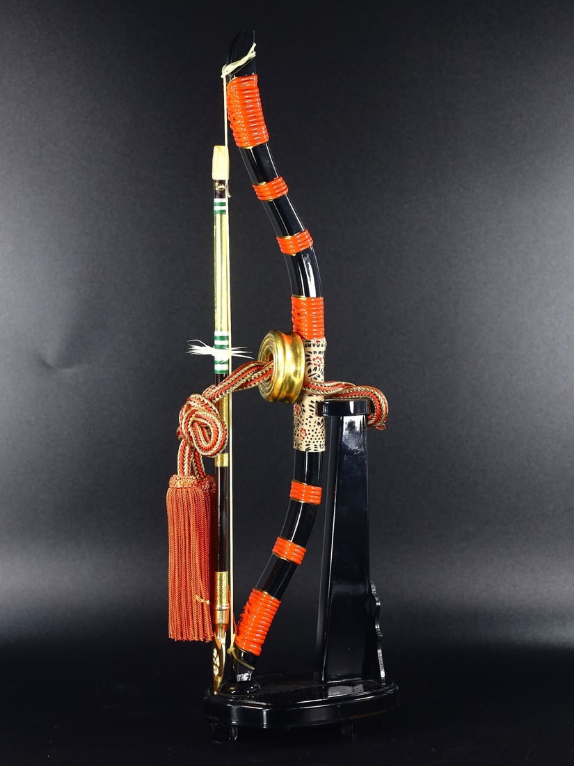 16"inches Vintage Japanese Boy's Day Bow Arrow And Display Stand Set Amulet Yumiya (1 of 4)