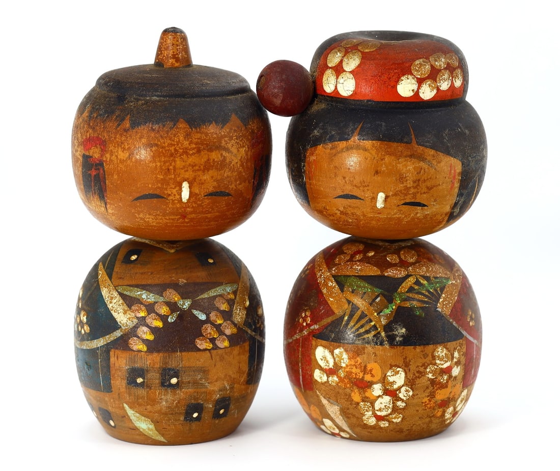 Vintage Japanese Wooden Kokeshi Doll Figurine Traditional Handmade Craft Toy: 14x7cm Weight: 498 grams
