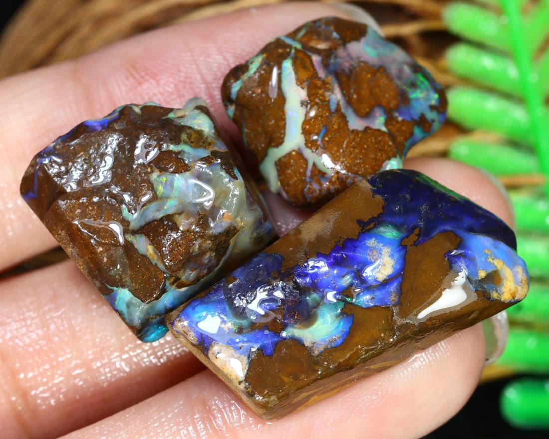 70Ct Natural Australian Koroit Yowah Boulder Opal Rough Specimens - Stunning Gemstones: 28x13x7mm Weight: 70Ct