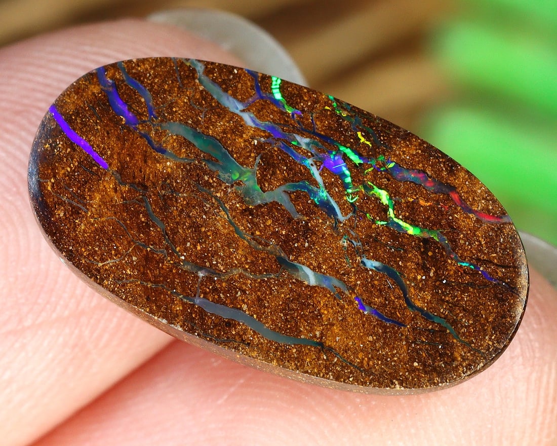 6Ct Natural Loose Australian Koroit Yowah Boulder Opal Cabochon: 18x9x3mm Weight: 6Ct