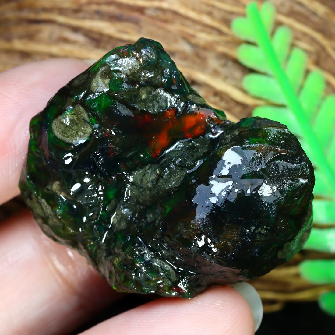 85Ct Collector Authentic Black Opal Rough Non-Hydrophane Crystal Opal Rough Specimen: 33x26x19mm Weight: 85Ct
