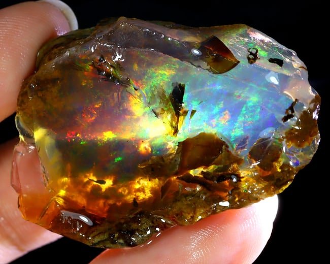 69Ct Collector Non-Hydrophane CONTRALUZ Crystal Opal Rough Specimen: 43x30x12mm Weight: 69Ct