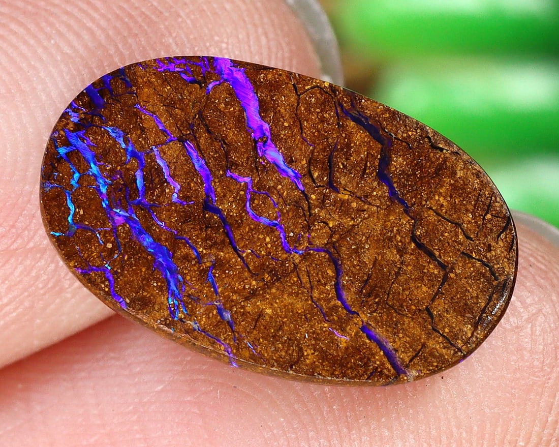 3.7Ct Natural Loose Australian Koroit Yowah Boulder Opal Cabochon: 15x9x2mm Weight: 3.7Ct