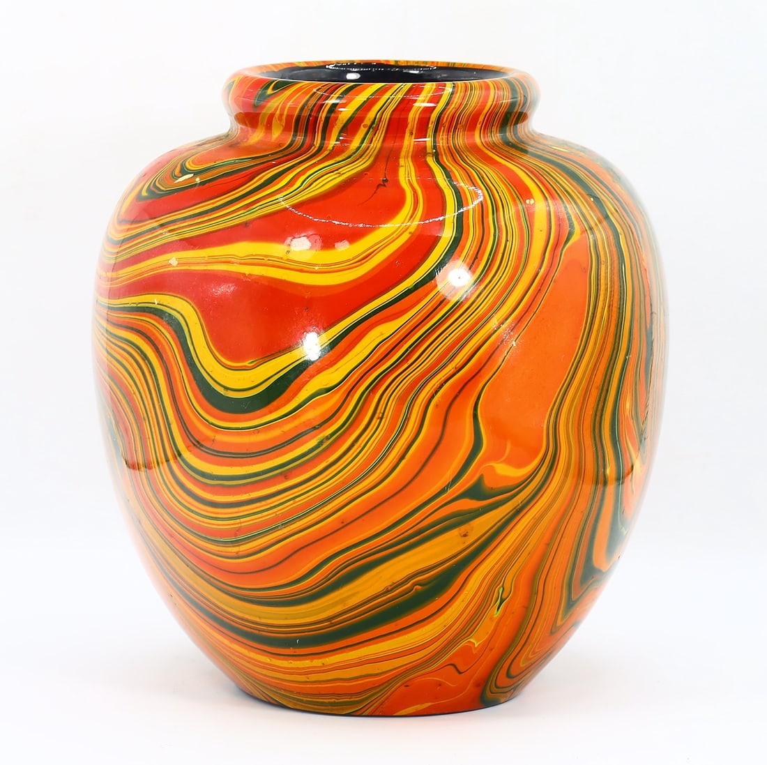 Japanese High Grade Nagasaki Nanban Lacquerware Ceramic Vase (1 of 4)