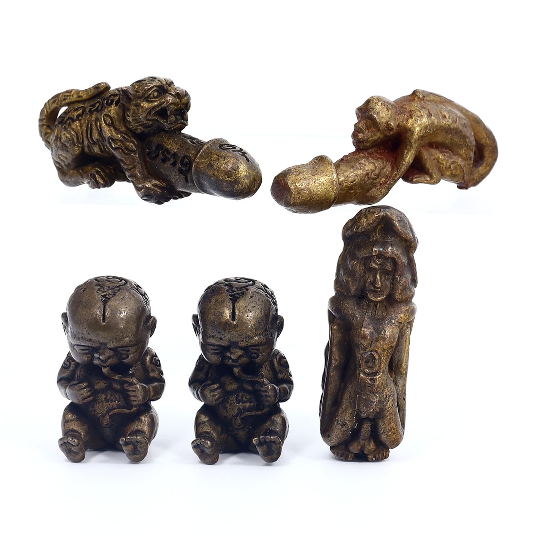 Collection of Paladkik Charm Love Fortune Old Rare Thai Amulets (1 of 2)