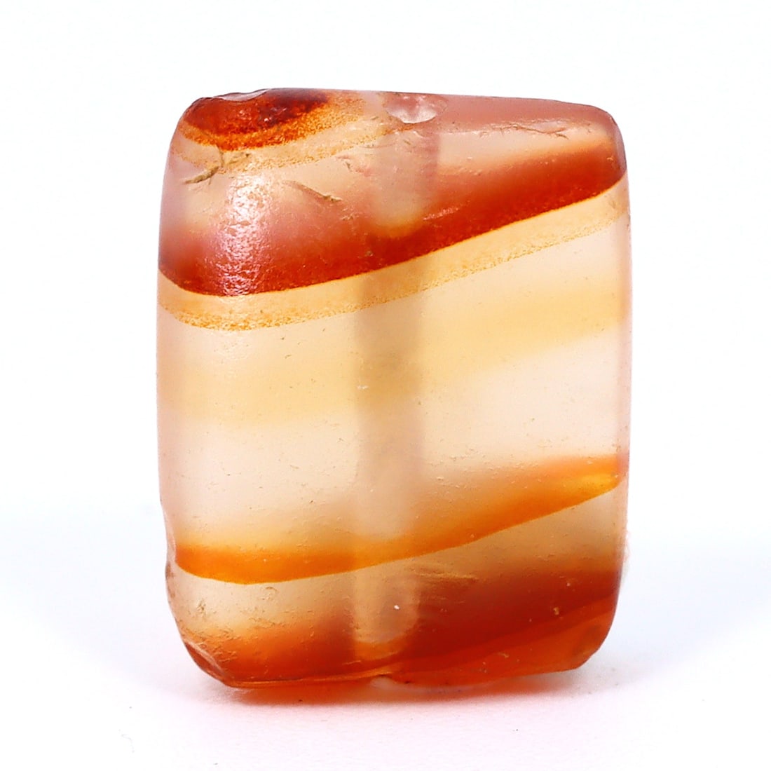 Ancient Banded Agate Bead, Parthian Roman (1stC BC - 3rdC AD): Dimension: 11.2x8.8mm "Journey Through Time: Ancient Bronze Age Beads, Sculpture, and Ornaments, Featuring Himalayan Tibetan Agate Carnelian Dzi Beads" Unearth the timeless allure of ancient beads, sc