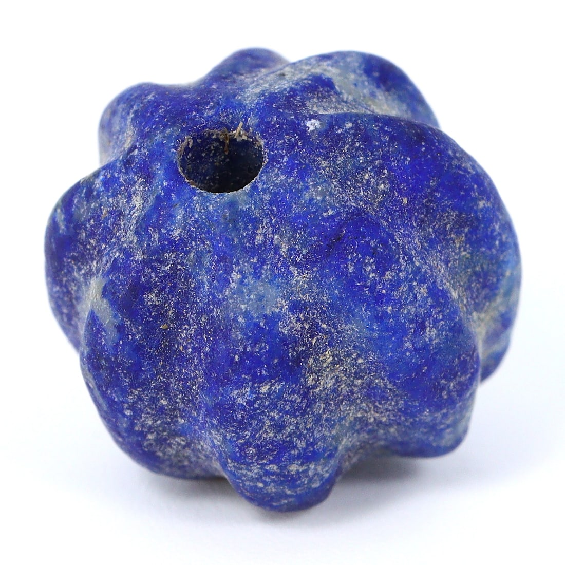 Ancient Lapis Lazuli Bead, Central Asia / Kushan Empire (1stC AD - 3rdC AD): Dimension: 14x13mm "Journey Through Time: Ancient Bronze Age Beads, Sculpture, and Ornaments, Featuring Himalayan Tibetan Agate Carnelian Dzi Beads" Unearth the timeless allure of ancient beads, sculp