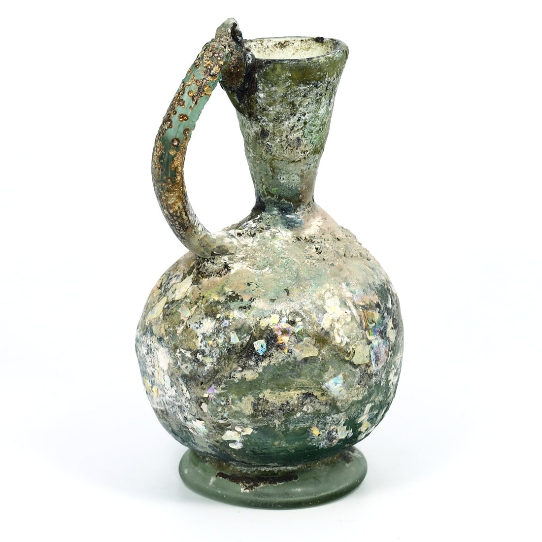 Ancient Glass Flask or Bottle, Roman Empire  (27 BC - 476 AD) (1 of 4)