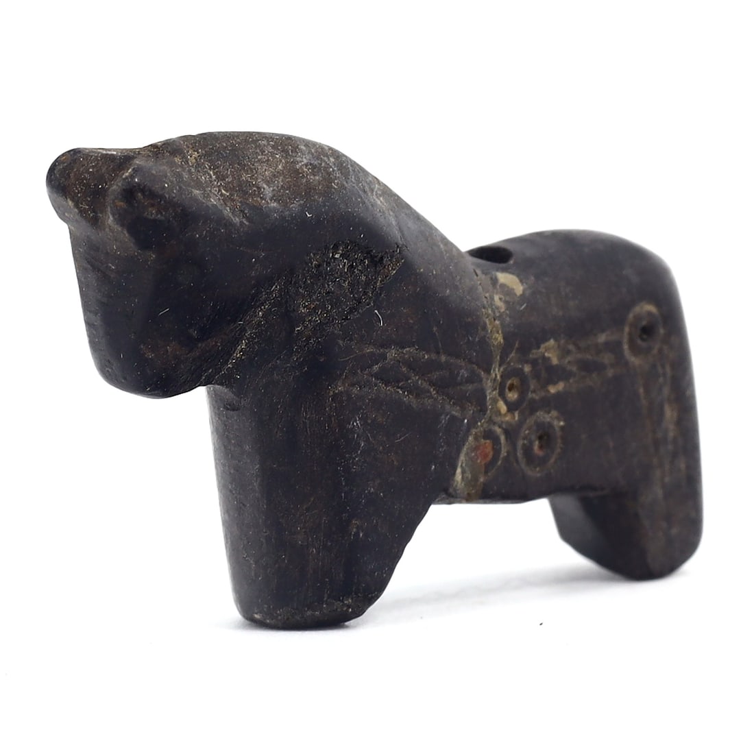 Greco-Bactrian Mastery: Jet Stone Eye Amulet from Ancient Kingdoms (1 of 4)