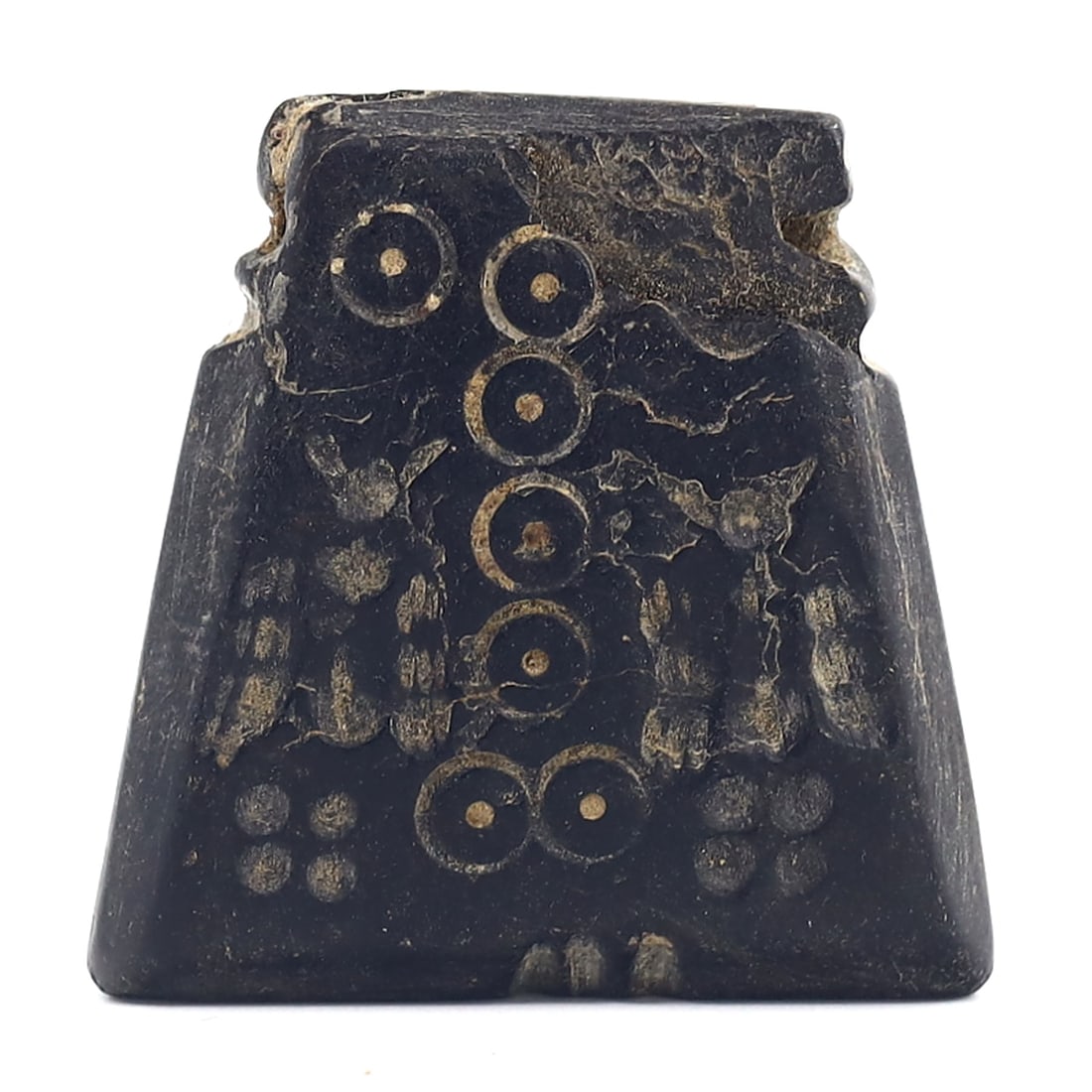Ancient Jet Stone Eye Marking Amulet Bead, Greco-Bactrian Kingdom (3rdC BC - 2ndC BC) (1 of 2)