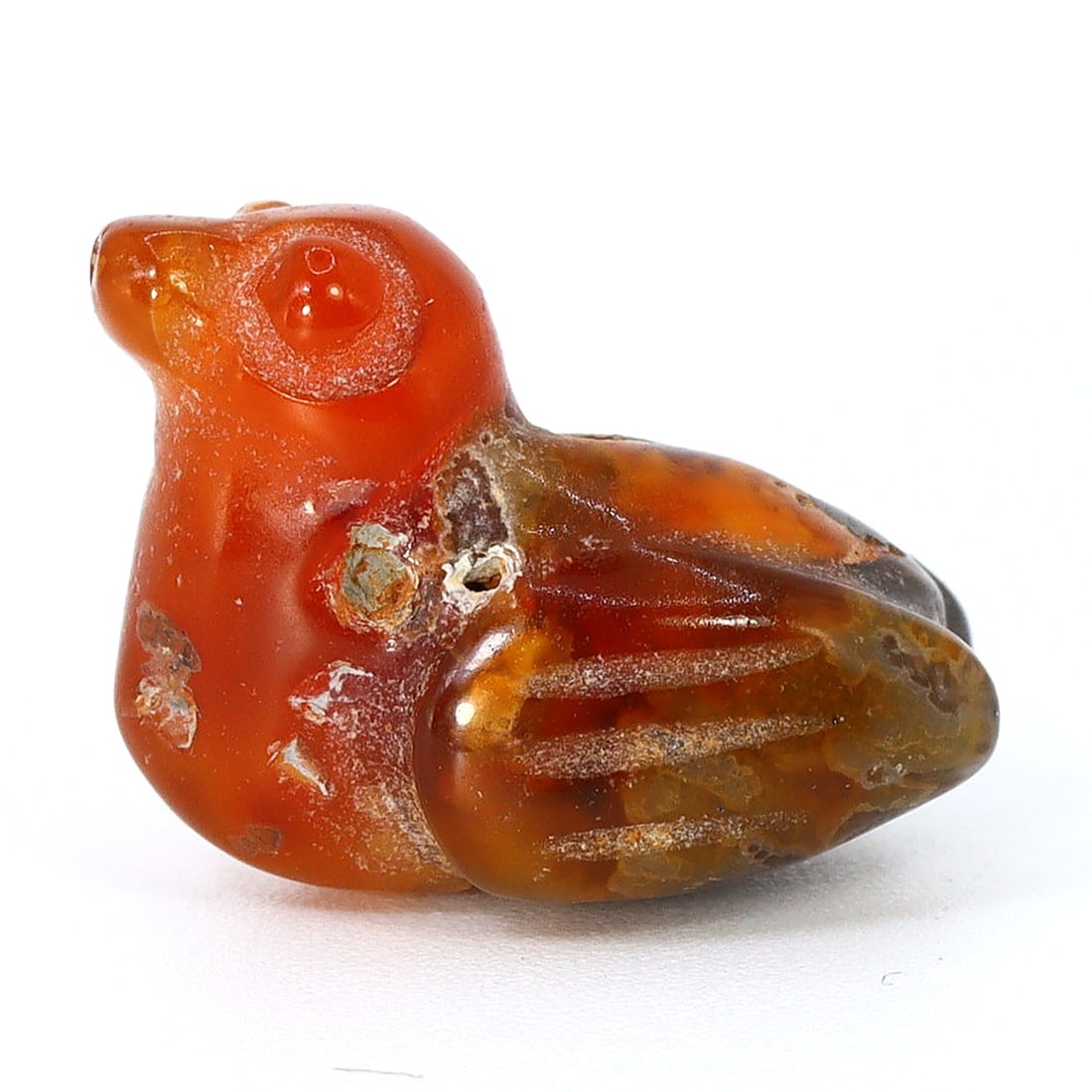 Ancient Carnelian Agate Bird Shaped Zoomorphic Bead, Burma (1stC AD - 11thC AD) (1 of 4)