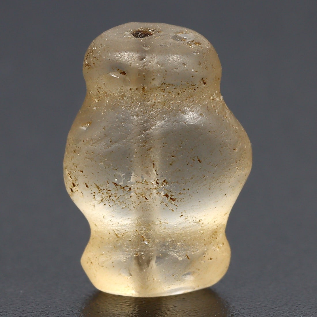 Antique Collared Rock Crystal Bead, Ghana Empire (600 AD - 1300 AD): Dimension: 13.5x9.3mm "Journey Through Time: Ancient Bronze Age Beads, Sculpture, and Ornaments, Featuring Himalayan Tibetan Agate Carnelian Dzi Beads" Unearth the timeless allure of ancient beads, sc