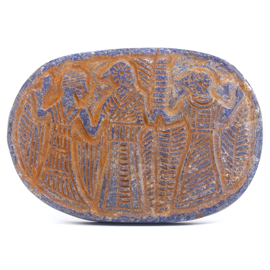 Mesopotamian Lapis Lazuli Stone Plaque: 3000-2800 BC Intricate Reliefs (1 of 2)