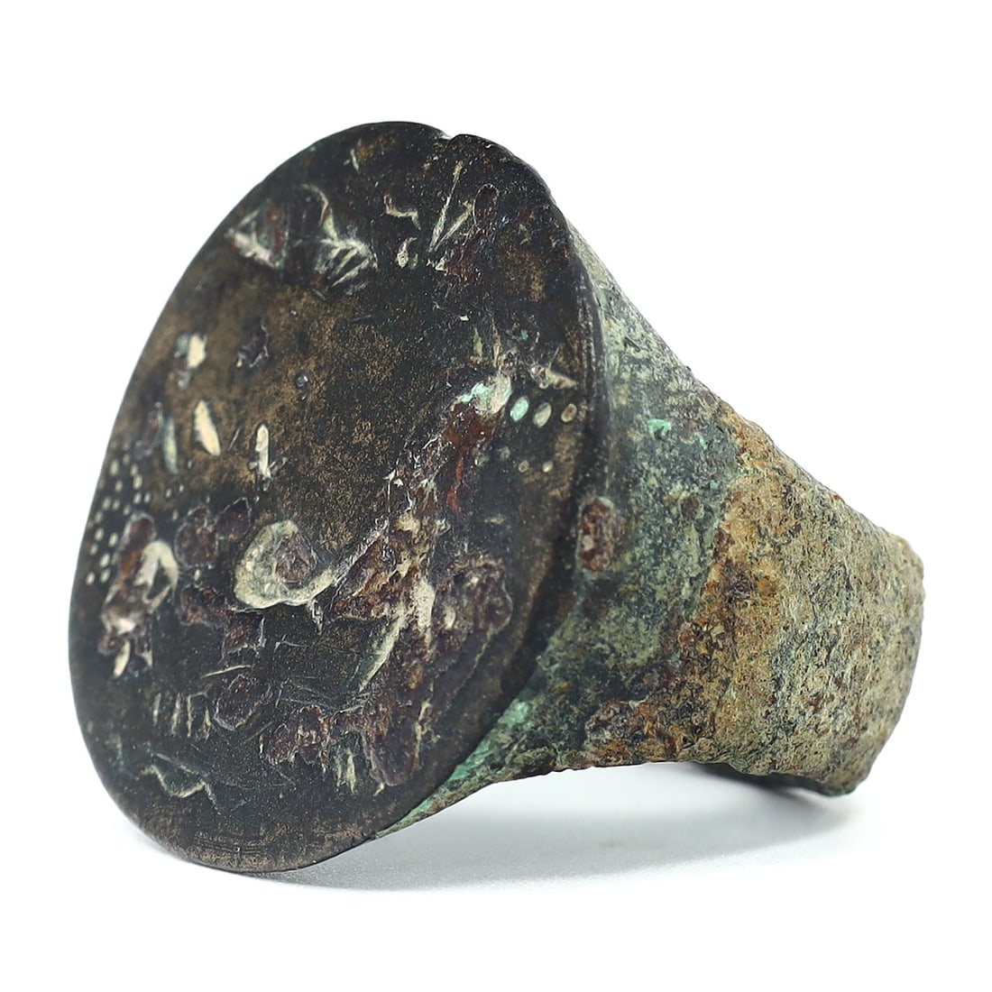 Ancient Bronze Stamp Seal Ring, Parthian Roman (1stC BC - 3rdC AD) (1 of 4)