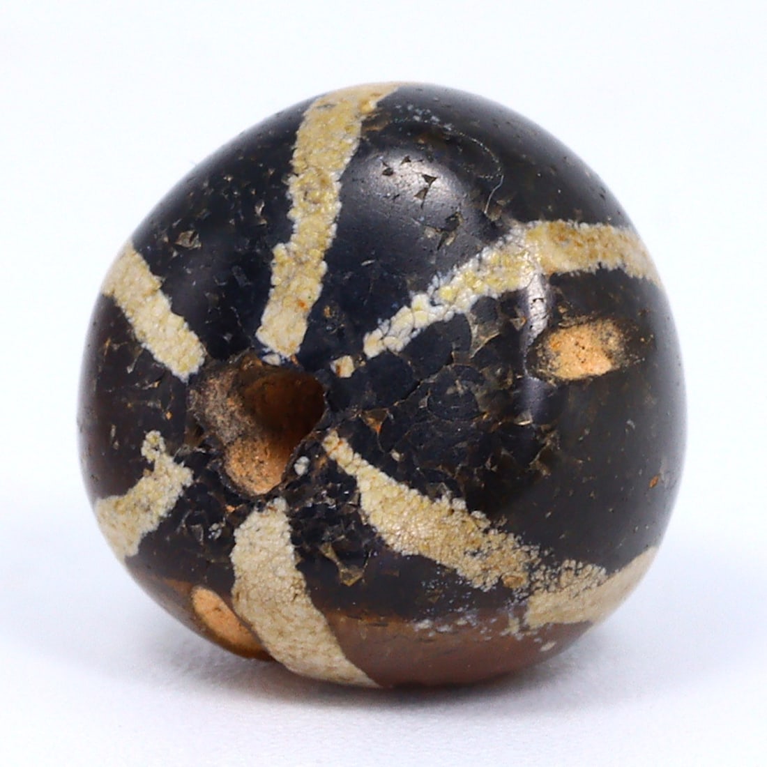 Ancient Etched Black Agate Bead, Ancient Pyu Burma (1stC AD - 11thC AD) (1 of 4)