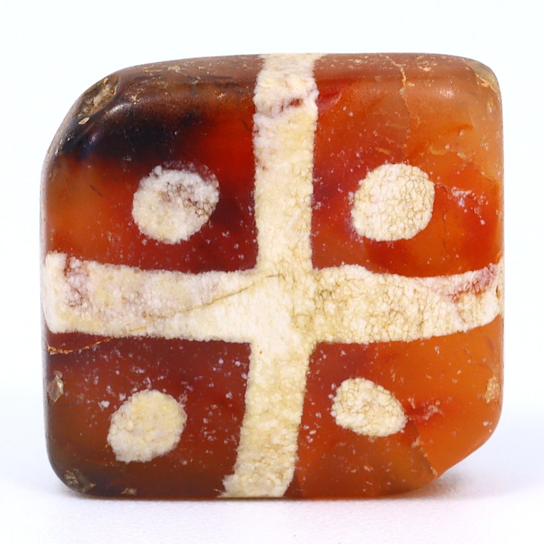Ancient Etched Carnelian Bead, Ancient Pyu Burma (1stC AD - 11thC AD): Dimension: 12x4.5mm "Journey Through Time: Ancient Bronze Age Beads, Sculpture, and Ornaments, Featuring Himalayan Tibetan Agate Carnelian Dzi Beads" Unearth the timeless allure of ancient beads, scul