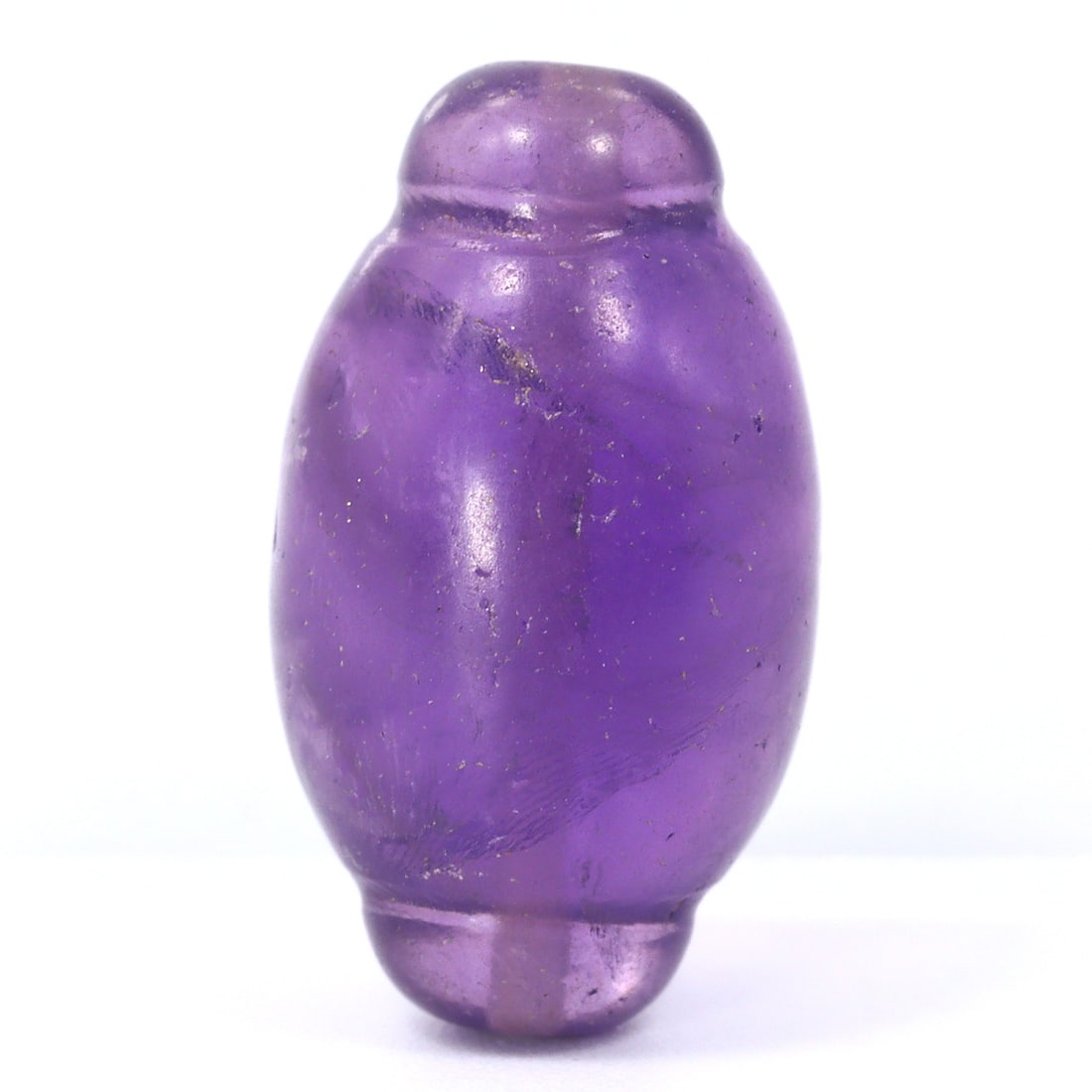 Ancient Carved Amethyst Crystal Bead, Rajput Period (11thC AD - 12thC AD): Dimension: 16x9.8mm "Journey Through Time: Ancient Bronze Age Beads, Sculpture, and Ornaments, Featuring Himalayan Tibetan Agate Carnelian Dzi Beads" Unearth the timeless allure of ancient beads, scul