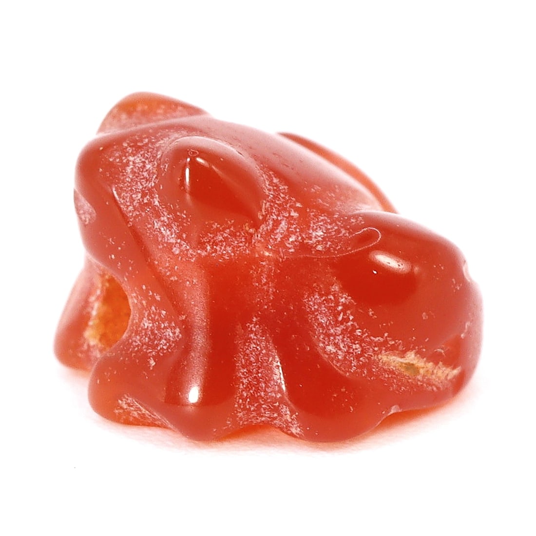 Ancient Carnelian Agate Frog Shaped Zoomorphic Bead, Burma (1stC AD - 11thC AD) (1 of 5)