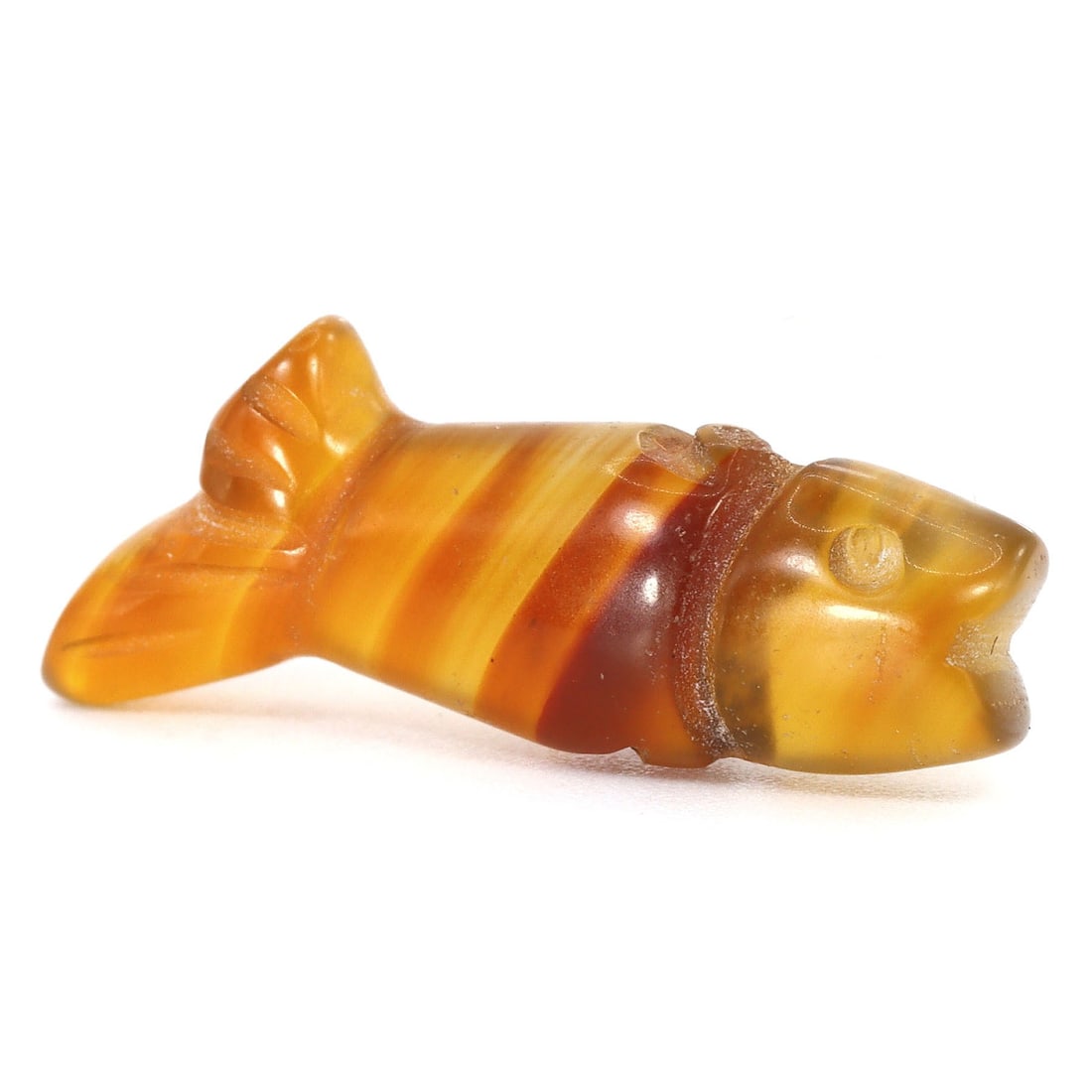 Ancient Banded Agate Fish Shaped Zoomorphic Bead, Burma (1stC AD - 11thC AD) (1 of 4)