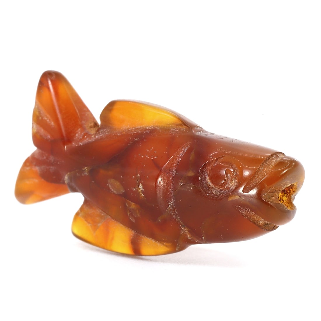 Ancient Carnelian Agate Fish Shaped Zoomorphic Bead, Burma (1stC AD - 11thC AD) (1 of 4)