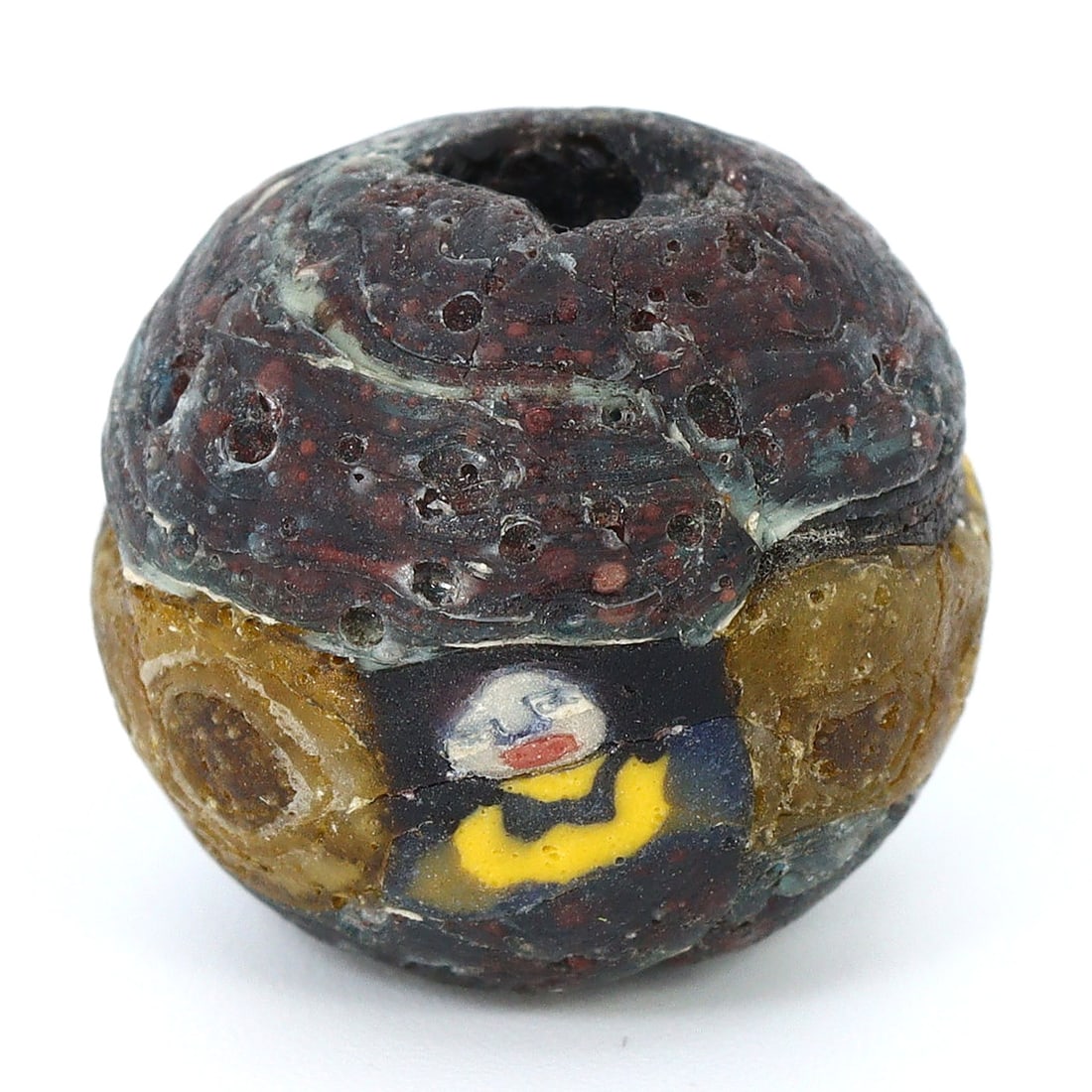 Captivating Ancient Egyptian Roman Glass Bead with Face: A Timeless Relic 100-400 AD (1 of 4)