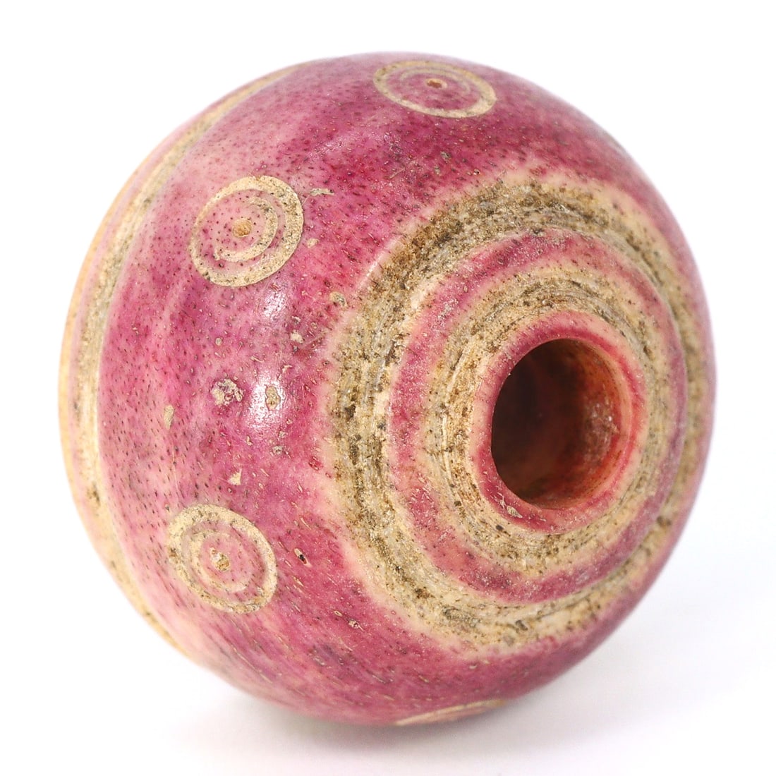 Ancient Wood Bead Sasanian Period Iran or Iraq (250 AD - 650 AD): Bead Dimension: 17x11.5mm in size Discover the Timeless Beauty of Ancient Beads with Thousand Planet Auction House Beneath the sands of history lie treasures that transcend time-ancient beads that bea