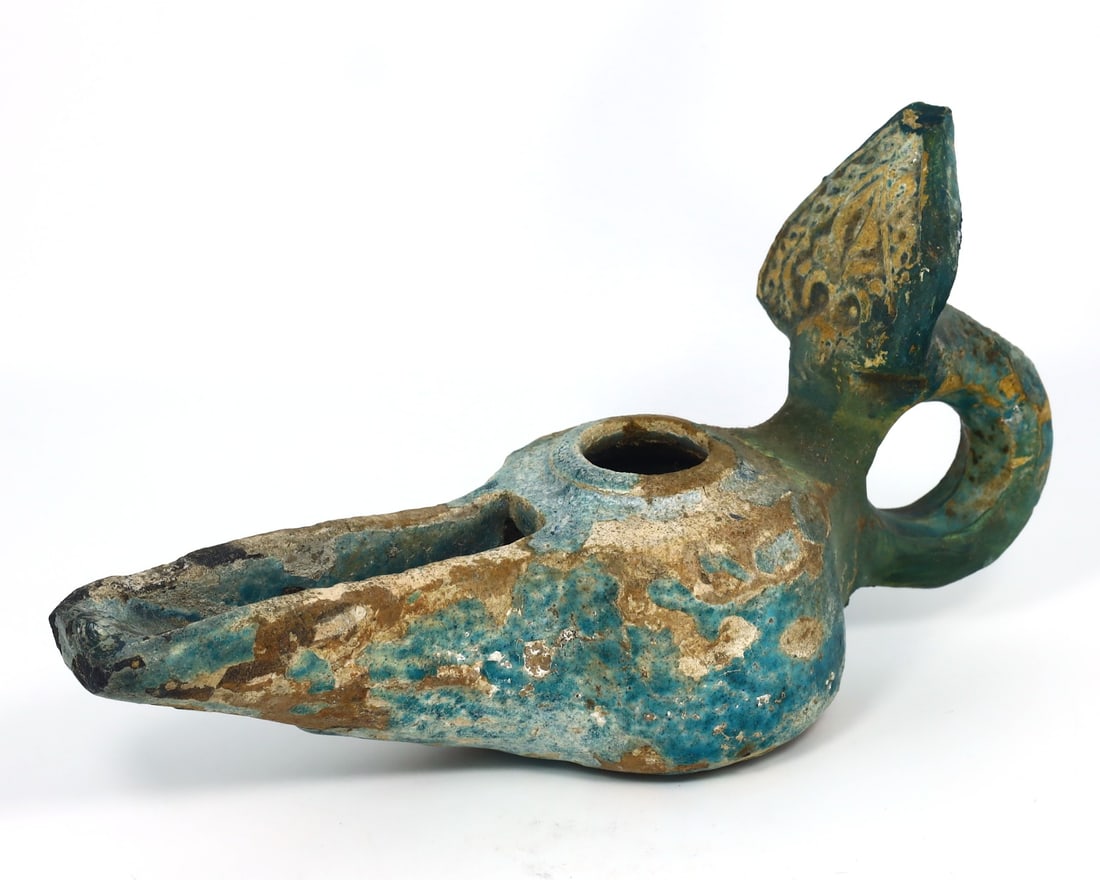 Ancient Islamic Glazed Pottery Oil Lamps from the Golden Age (8thC - 13thC AD) (1 of 6)