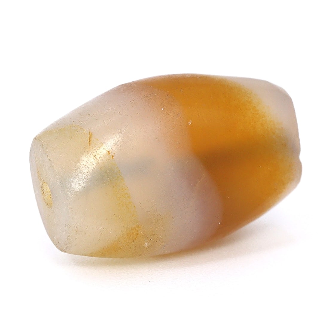 Antique Banded Agate Bead, Ghana Empire (600 AD - 1300 AD): Dimension: 13.3x8.9mm "Journey Through Time: Ancient Bronze Age Beads, Sculpture, and Ornaments, Featuring Himalayan Tibetan Agate Carnelian Dzi Beads" Unearth the timeless allure of ancient beads, sc