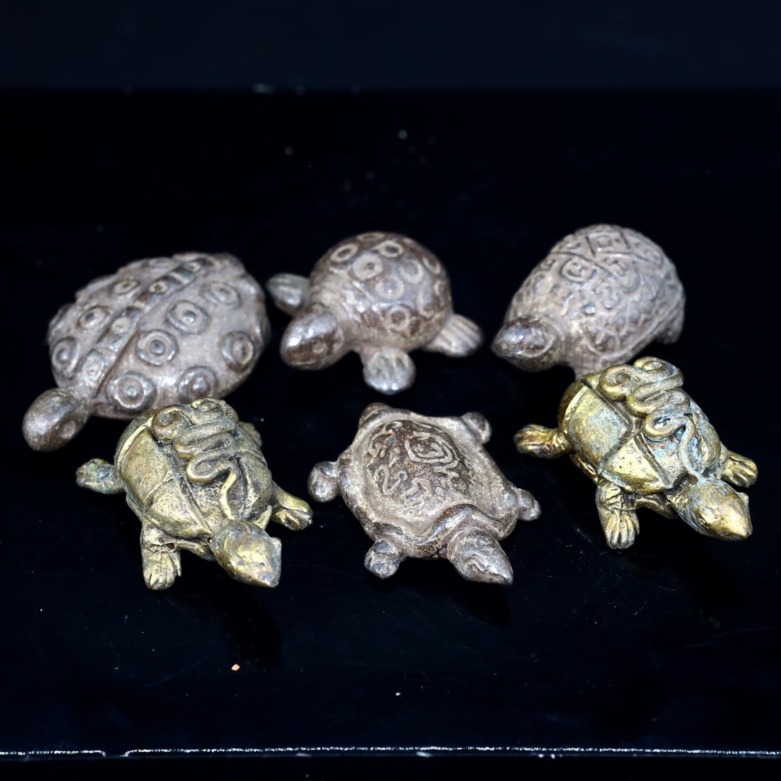Six Indo-China Asian Old Animals Sculpture Decorative Objects: 4x4cm Weight: 177 grams