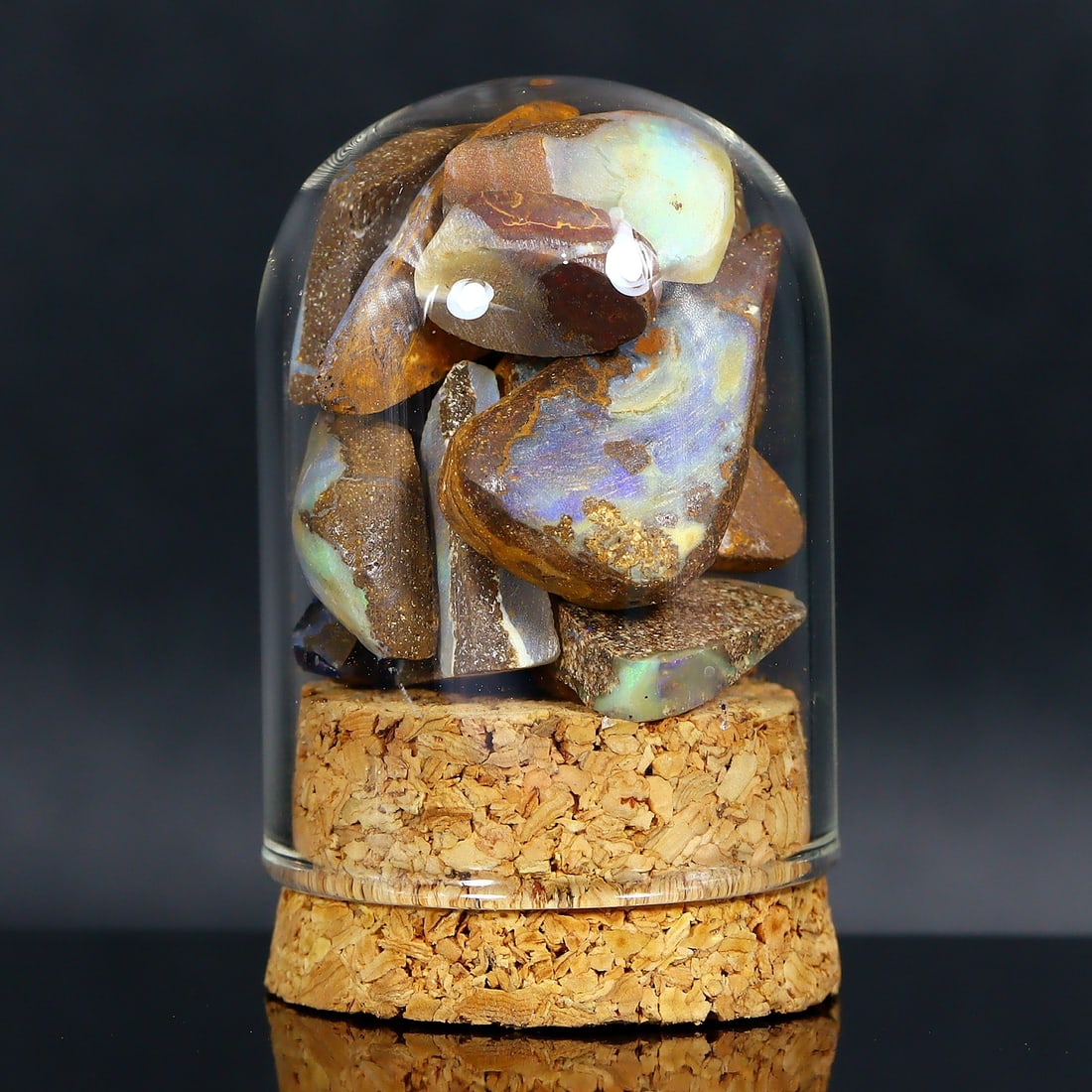34Grams Australian Rare Fossilized Boulder Opal Raw Rough Jar (1 of 2)