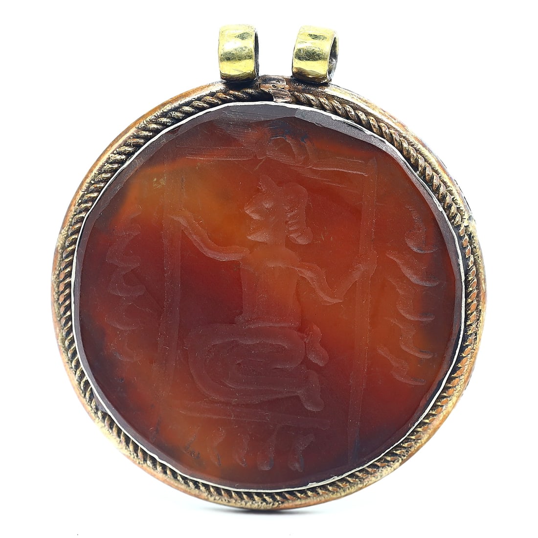 Ancient Persia Reimagined: Sasanian-Inspired Carnelian Jewel (4th-7th Century AD) (1 of 2)