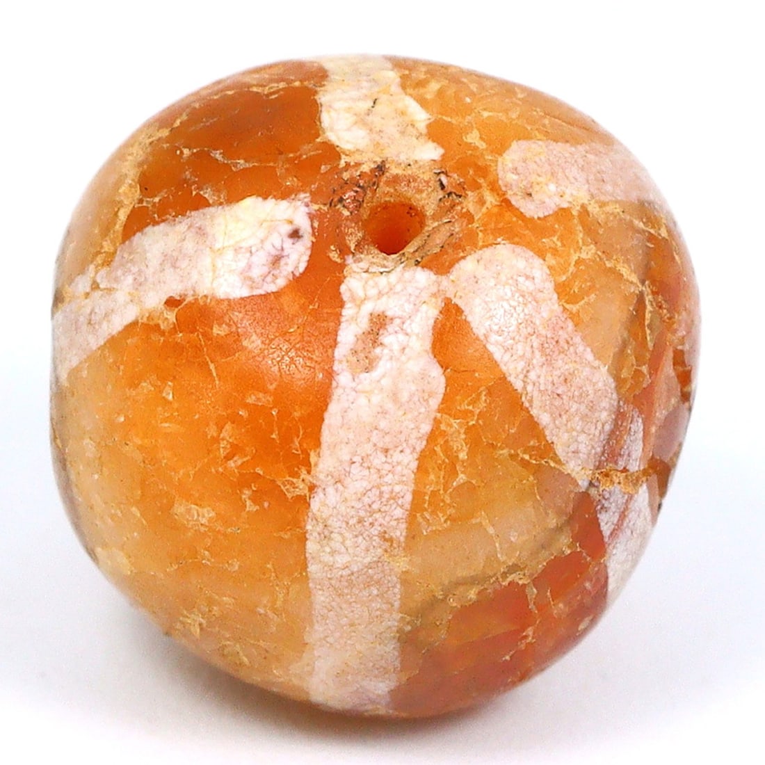 Carnelian Elegance: Pyu Civilization Artifact, 2nd Century BCE - 9th Century CE: Dimension: 11x10.5mm Rarity Level: Highly Rare This bead, stemming from the Pyu era, represents a unique piece of history from an ancient civilization that existed nearly two millennia ago. Estimate: 