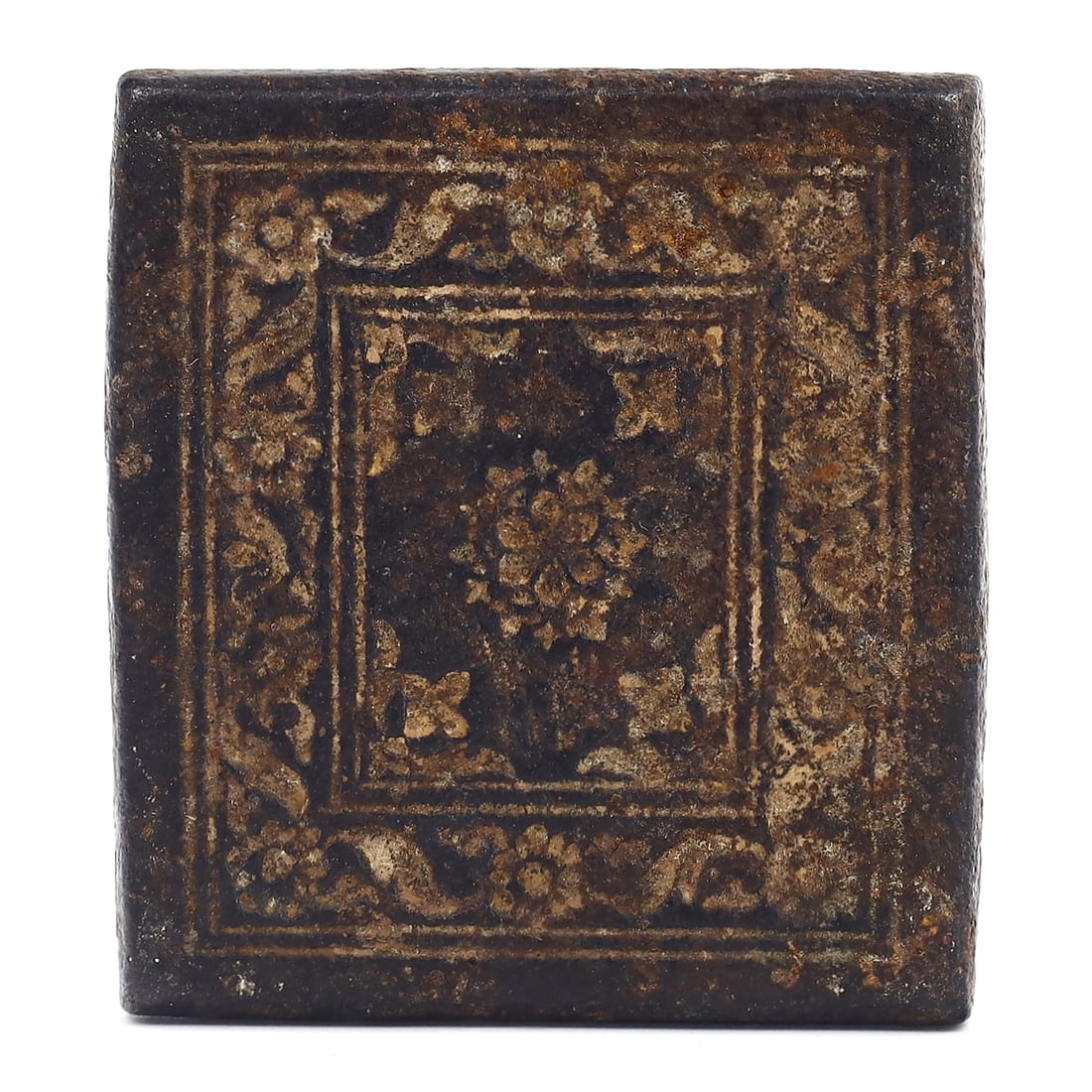 Intricate Bronze Weight with Persian-Inspired Carvings: Glimpse of Islamic Artistry (c.1300-1600AD): Dimension: 55x50mm Rarity Level: Rare Given its detailed Persian-inspired carvings and likely connection to the peak periods of Islamic artistry, this bronze weight holds not just historical significa