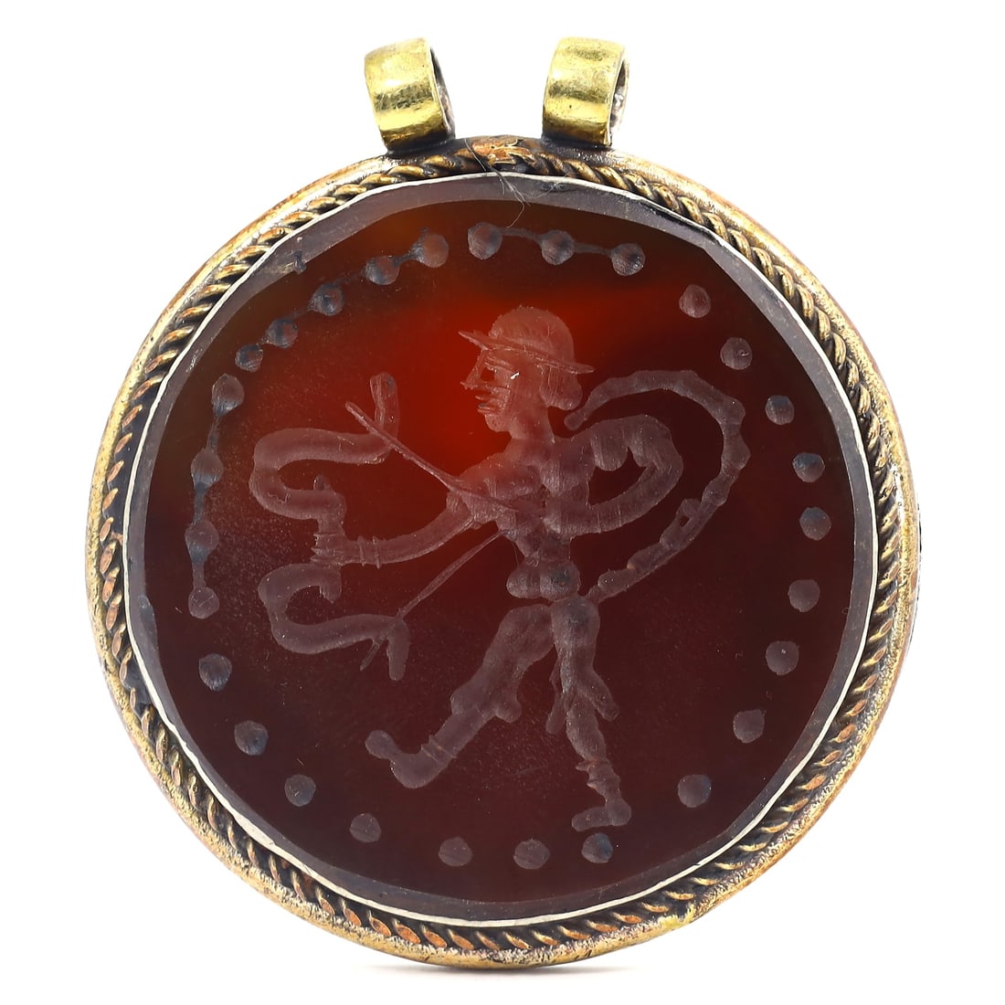 Ancient Persia Reimagined: Sasanian-Inspired Carnelian Jewel (4th-7th Century AD) (1 of 2)
