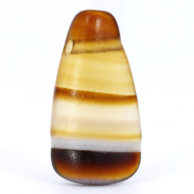 Ancient Banded Agate Drop Pendant Bead: Exquisite Artifact of the Roman Empire (27 BC-330 AD) (1 of 4)