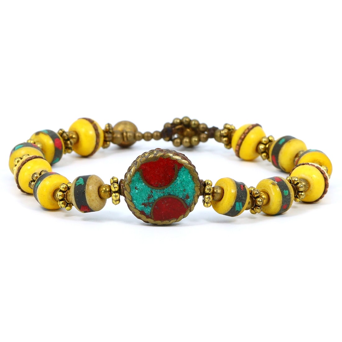 Vintage Tibetan Guru Beads with Venetian Bead: An Exquisite Fusion of Cultures: Dimension: 8 inches length Rarity Level: Highly Rare This unique blend of vintage Tibetan guru beads with Venetian design showcases a harmonious integration of two distinct cultures. Given its rare co