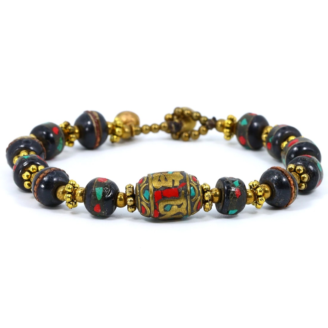 Vintage Tibetan Guru Beads with Venetian Bead: An Exquisite Fusion of Cultures: Dimension: 8 inches length Rarity Level: Highly Rare This unique blend of vintage Tibetan guru beads with Venetian design showcases a harmonious integration of two distinct cultures. Given its rare co