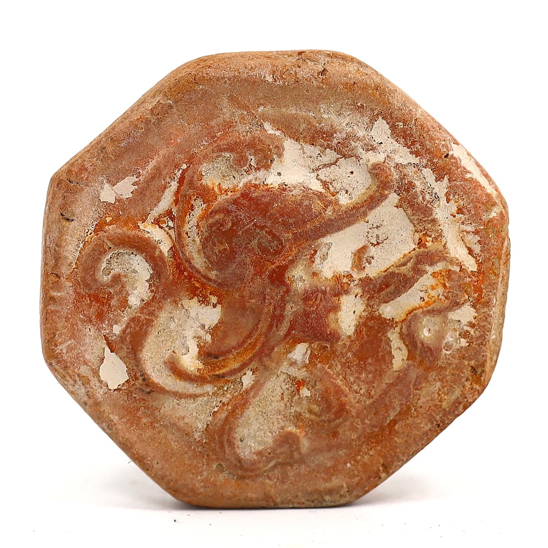 Ancient Greek Terracotta Pottery Stamp: Featuring a Girl's Portrait (Archaic Period, 8th-6thC BC) (1 of 2)