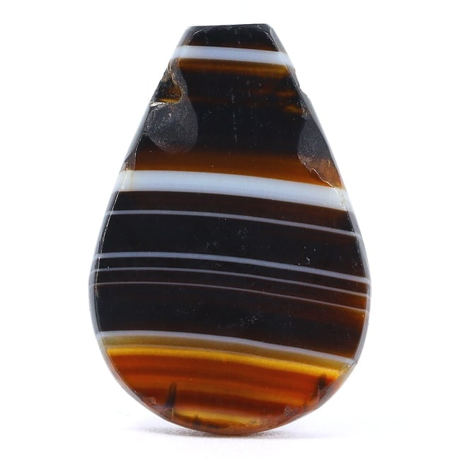 Ancient Banded Agate Drop Pendant Bead: Exquisite Artifact of the Roman Empire (27 BC-330 AD) (1 of 4)