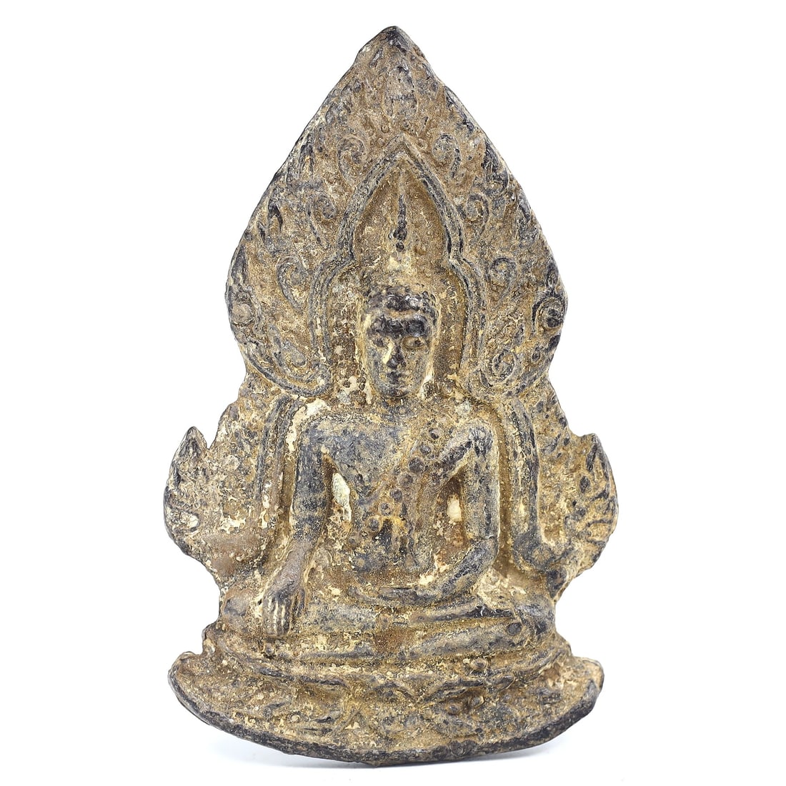 Southeast Asia Buddha Image Plaque: Antique Embodiment of Spiritual Elegance Circa 15th-17th century (1 of 2)